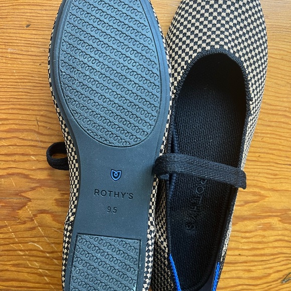 Rothy's Black and Cream Checkered Loafers - Picture 5 of 6